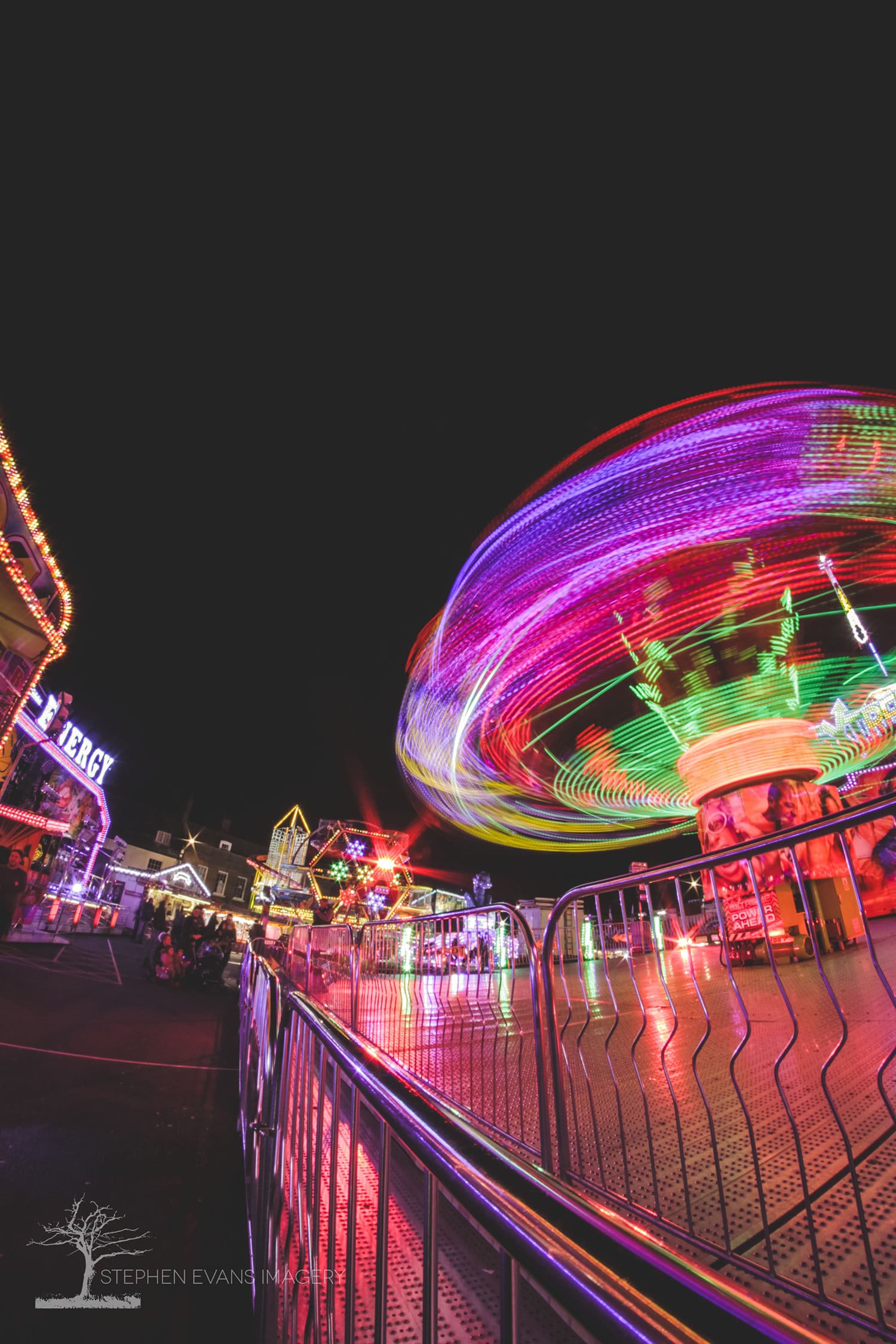 the mart funfair slow shutter speed photo ride lights night photography